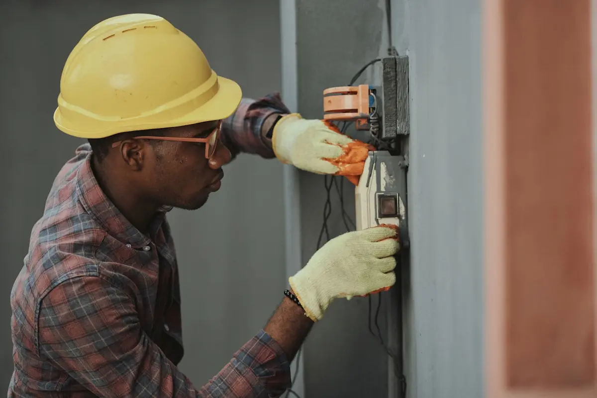 Electrician completing an installation upgrade
